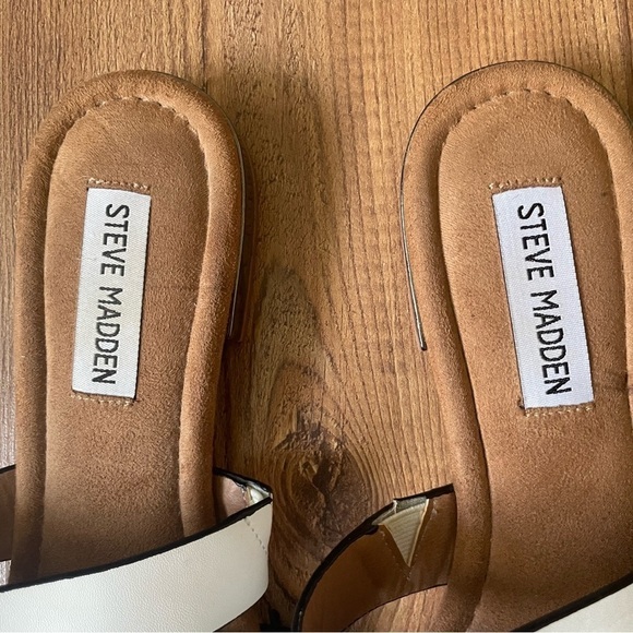 Steve Madden Tuzzo sandal woman size 8 summer slip on triple color block straps - Picture 5 of 12